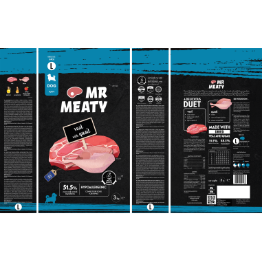 Mr. Meaty Veal With Quail 9 kg