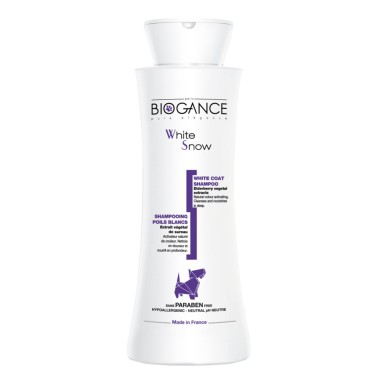BIOGANCE Šampón White Snow 250 ml (pre svetlé a biele farby srsti)