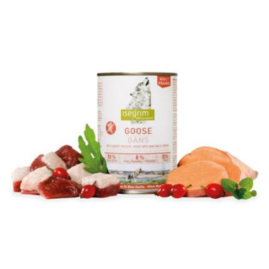 ISEGRIM dog Adult Goose with Sweet Potato, Rose Hip & Wild Herbs bal. 6 x 400 g konzerva