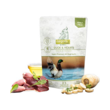 ISEGRIM dog Adult Isegrim Roots, Duck & Hearts bal. 7 x 410 g kapsičky