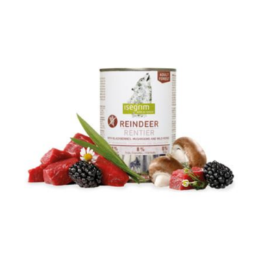 ISEGRIM dog Adult Mono Reindeer pure with Blackberries, Champignons & Herbs bal. 6 x 800 g konzerva