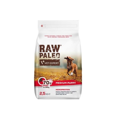 VetExpert Raw Paleo puppy medium beef 10 kg