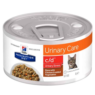 HILLS Prescription Diet Feline Stew c/d Urinary Stress with Chicken & Vegetables konzerva 82 g