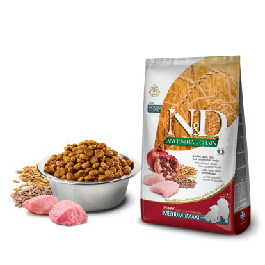 Farmina N&D dog AG puppy medium & maxi, lamb, spelt, oats & blueberry 12 kg